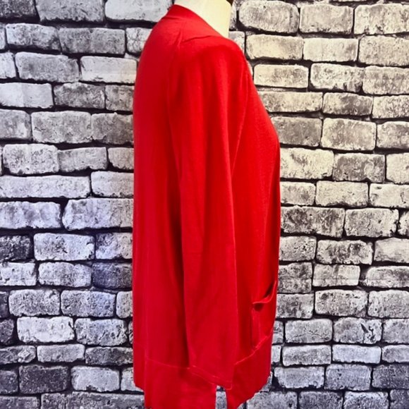 J. Jill Red Long Sleeve No Close Cardigan Sweater Size XS - Picture 7 of 9